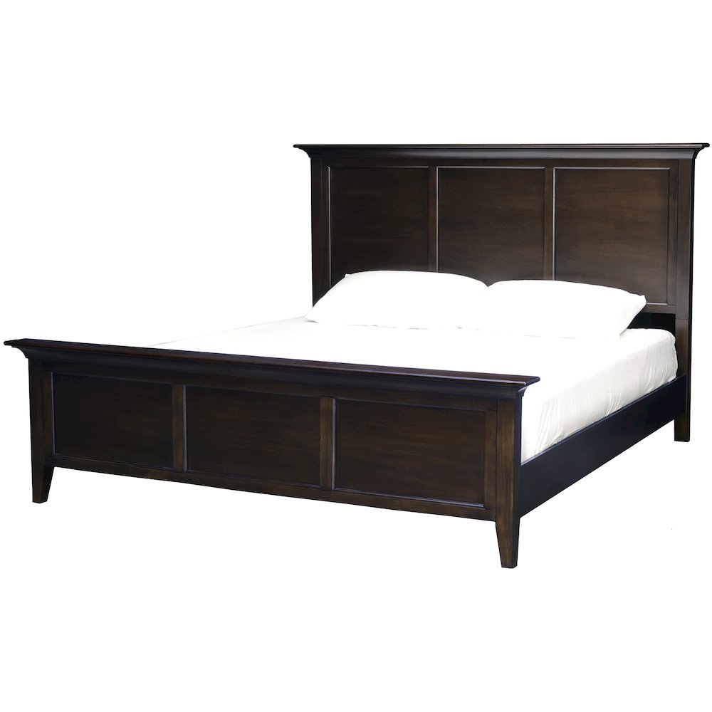 Westlake King Mansion Bed, Cherry Brown Finish. Picture 1