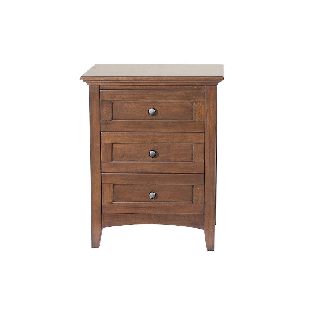 Westlake 3 Drawer Nightstand, Cherry Brown Finish. Picture 4