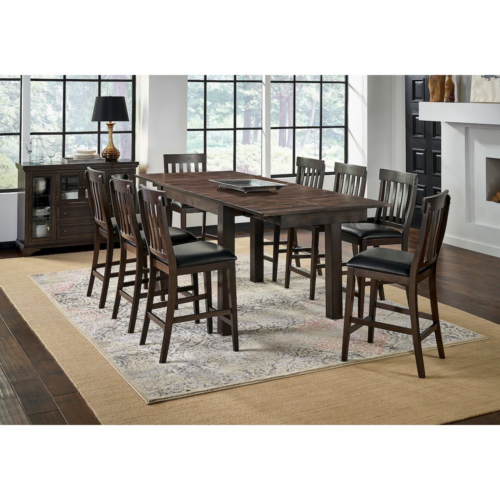 64" - 100" Gathering Height Leg Table with (2) 18" Butterfly Leaves, Warm Gray. Picture 5