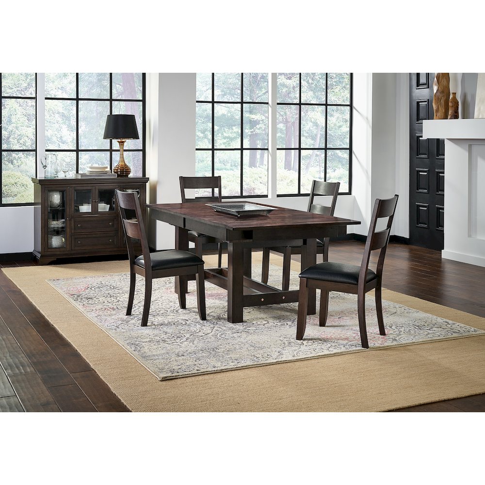 Mariposa 78" - 132" Trestle Table with (3) 18" Butterfly Leaves, Warm Gray. Picture 7