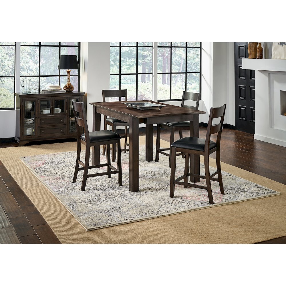 64" - 100" Gathering Height Leg Table with (2) 18" Butterfly Leaves, Warm Gray. Picture 6