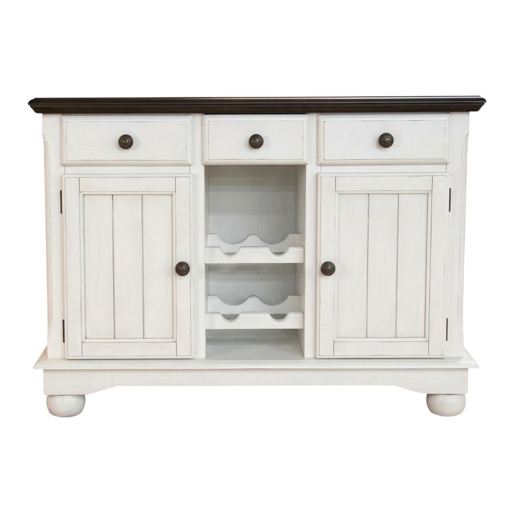 Cocoa Bean Finish Dining Server in Solid Rubberwood with Light Distressed Style. Picture 4