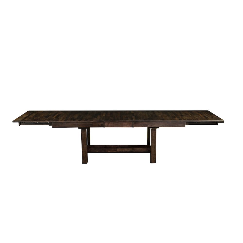 Extendable Rustic Dining Table with Leaf for 8, Solid Gray Wood Design. Picture 4