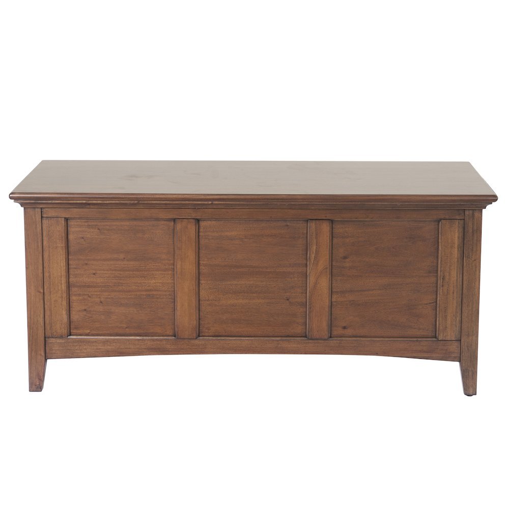 Cherry Brown Storage Bench with Trunk Lid, Wooden Chest for Bedroom Use. Picture 6