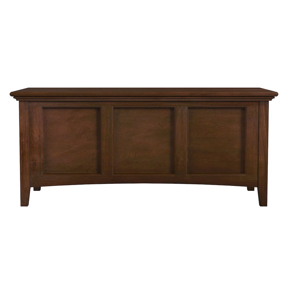 Cherry Brown Storage Bench with Trunk Lid, Wooden Chest for Bedroom Use. Picture 7