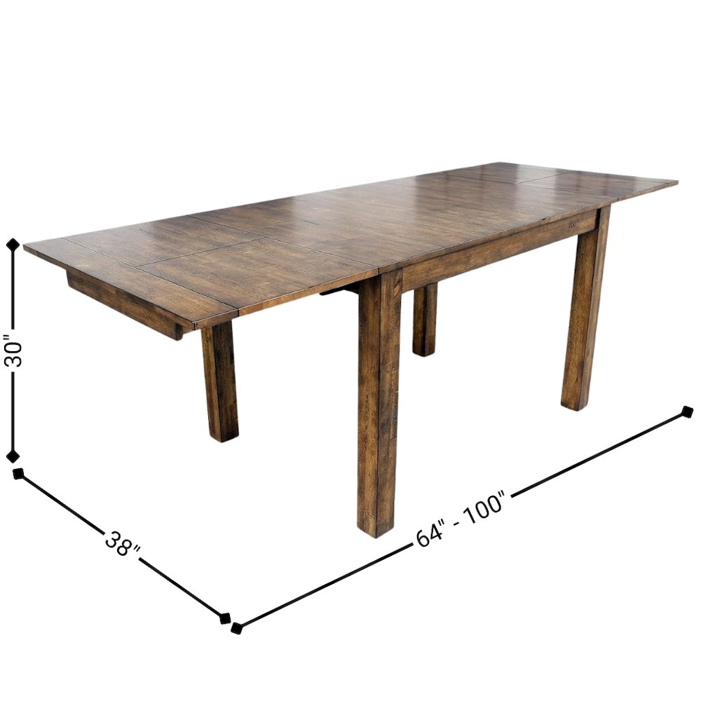 Rustic Whiskey Extendable Dining Table with Leaf, Rustic Dining Table. Picture 8