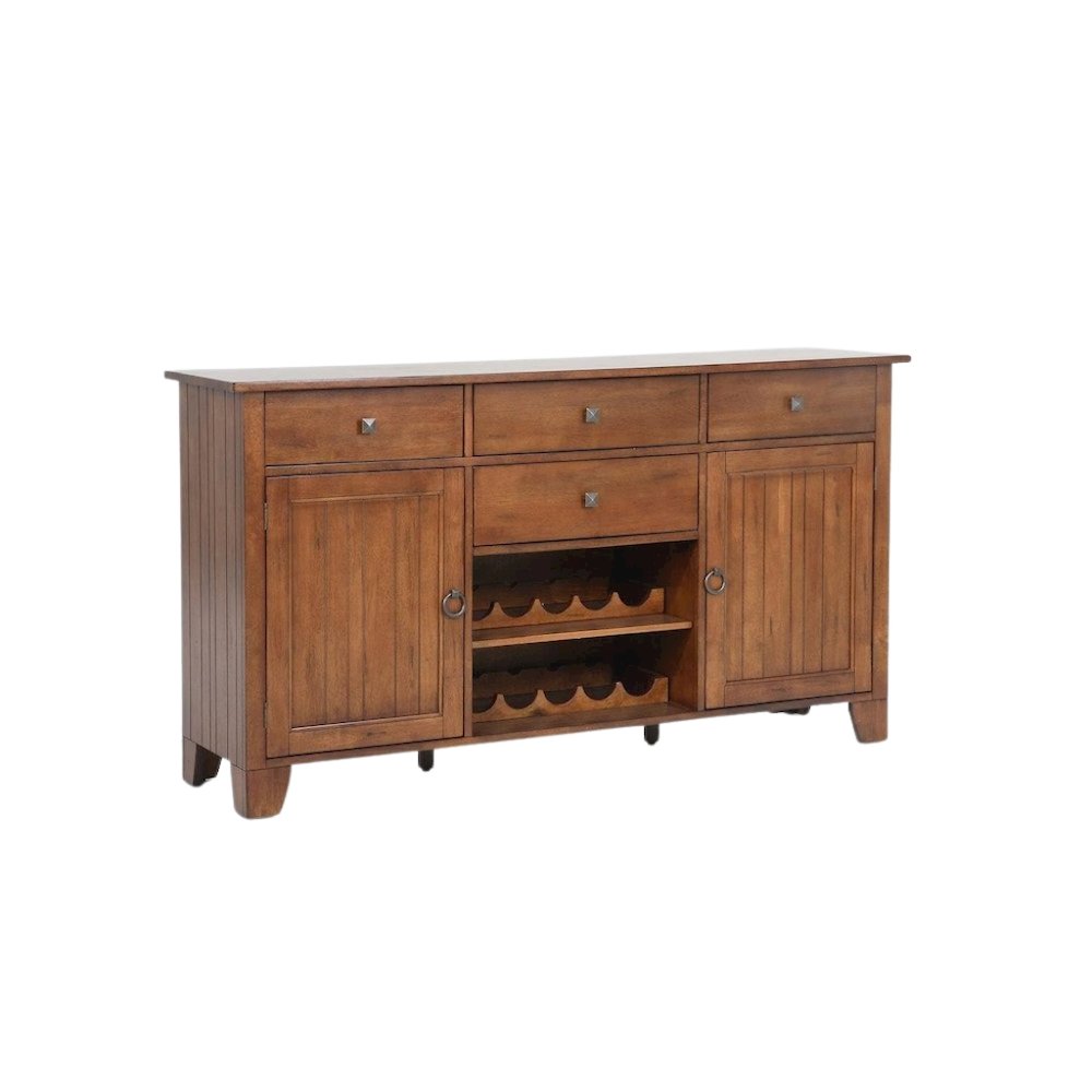 Rustic Brown Wine Bar Cabinet with Storage, Farmhouse Coffee Bar Server. Picture 1
