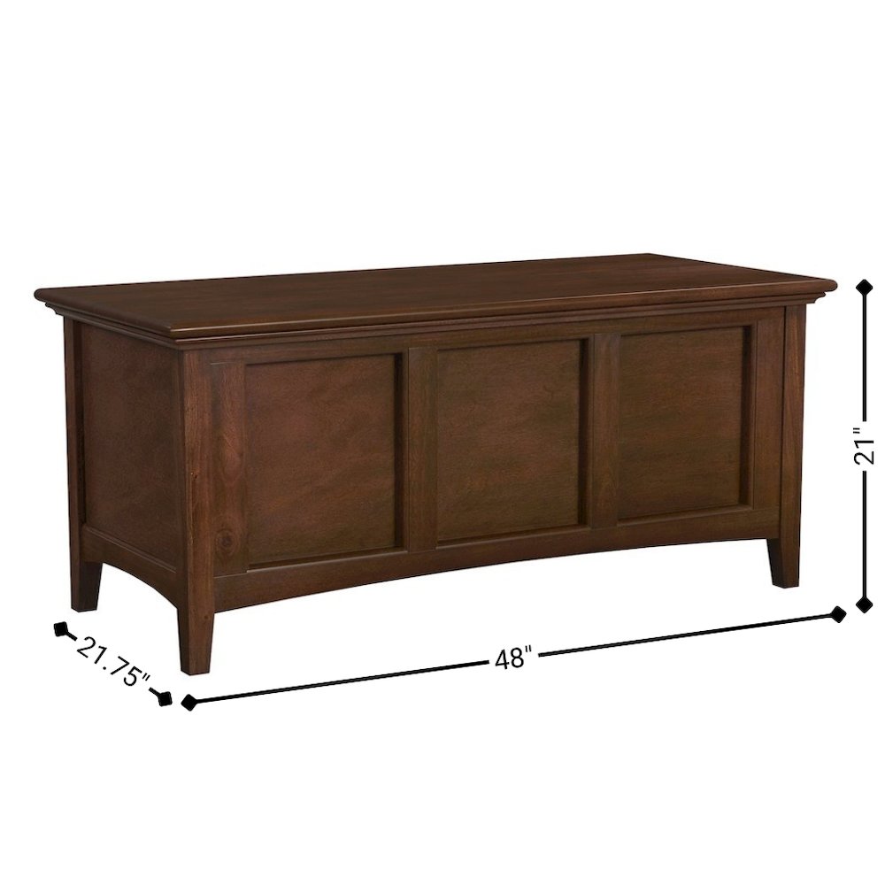 Cherry Brown Storage Bench with Trunk Lid, Wooden Chest for Bedroom Use. Picture 8