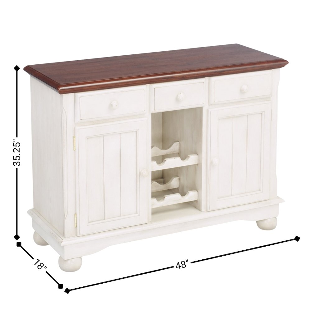 Buttermilk Farmhouse Coffee Bar, Wine Cabinet with Storage and Drawers. Picture 5