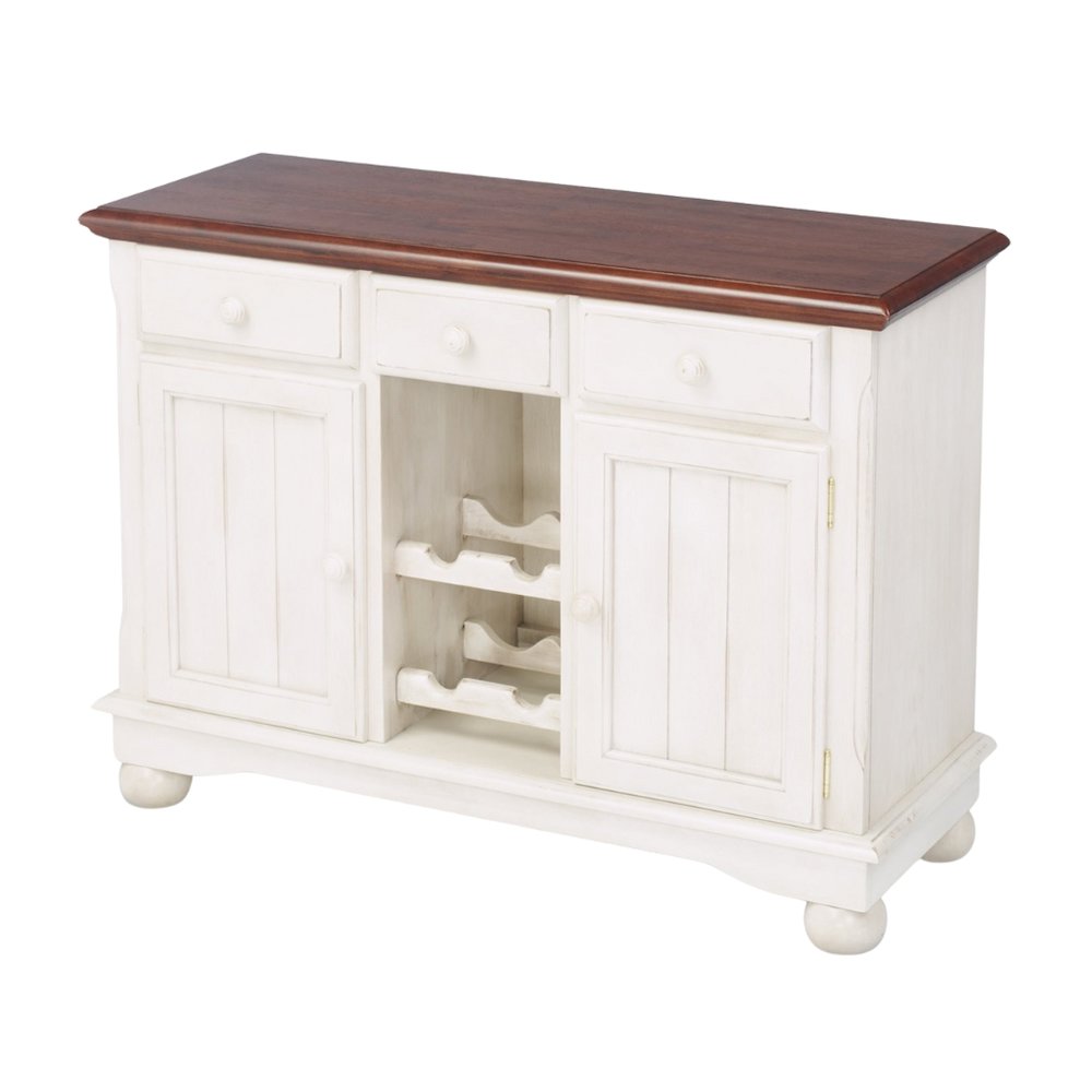 Buttermilk Farmhouse Coffee Bar, Wine Cabinet with Storage and Drawers. Picture 4