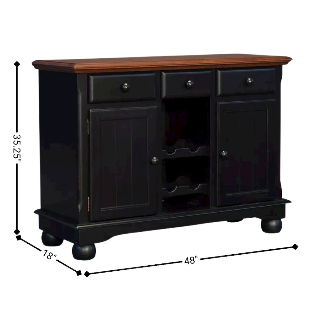 Black Farmhouse Coffee Bar, Wine Cabinet with Storage and Drawers. Picture 5