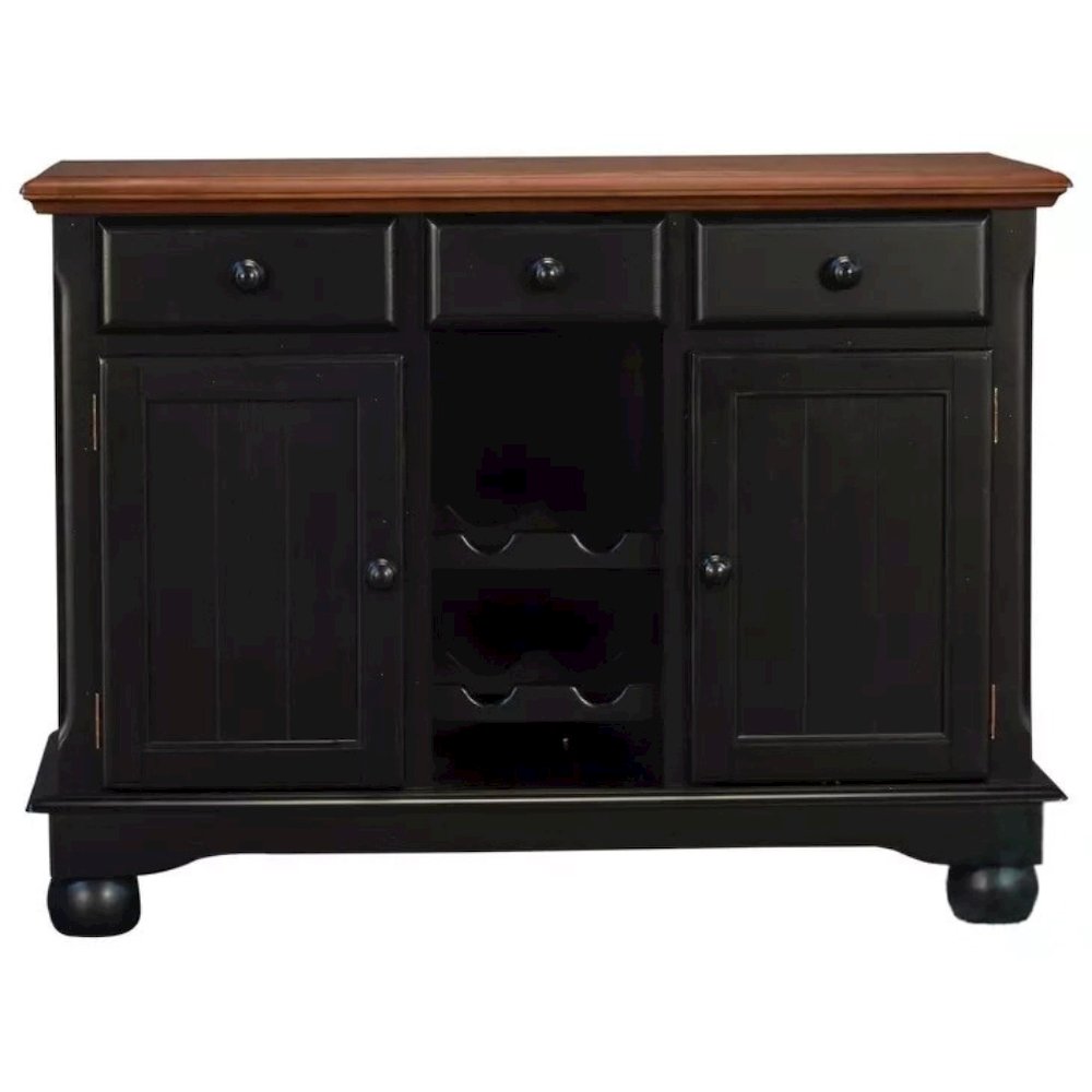 Black Farmhouse Coffee Bar, Wine Cabinet with Storage and Drawers. Picture 4
