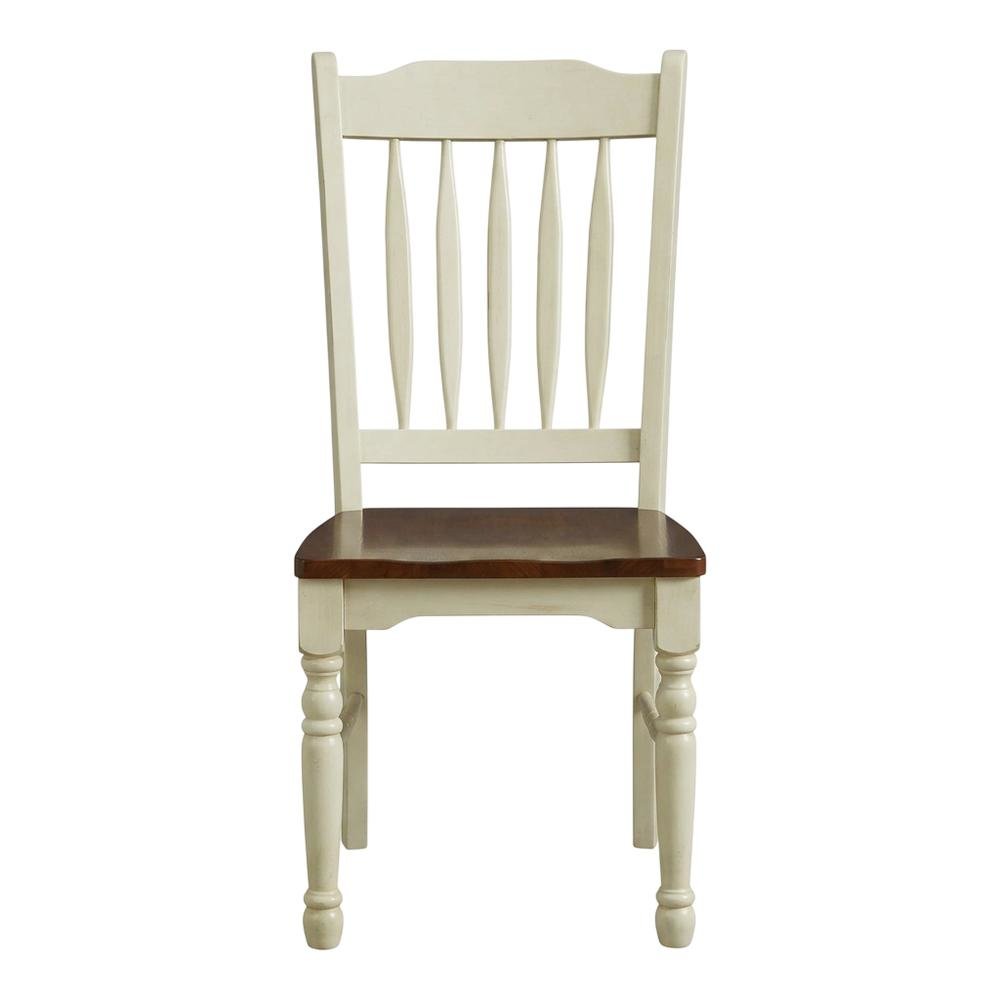 Merlot-Buttermilk Slatback Dining Chair Set with Solid Rubberwood Construction. Picture 3
