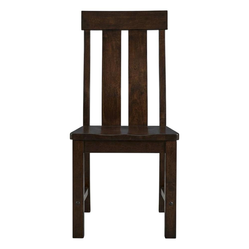 Slatback dining chairs with solid rubberwood construction, set of 2. Picture 3
