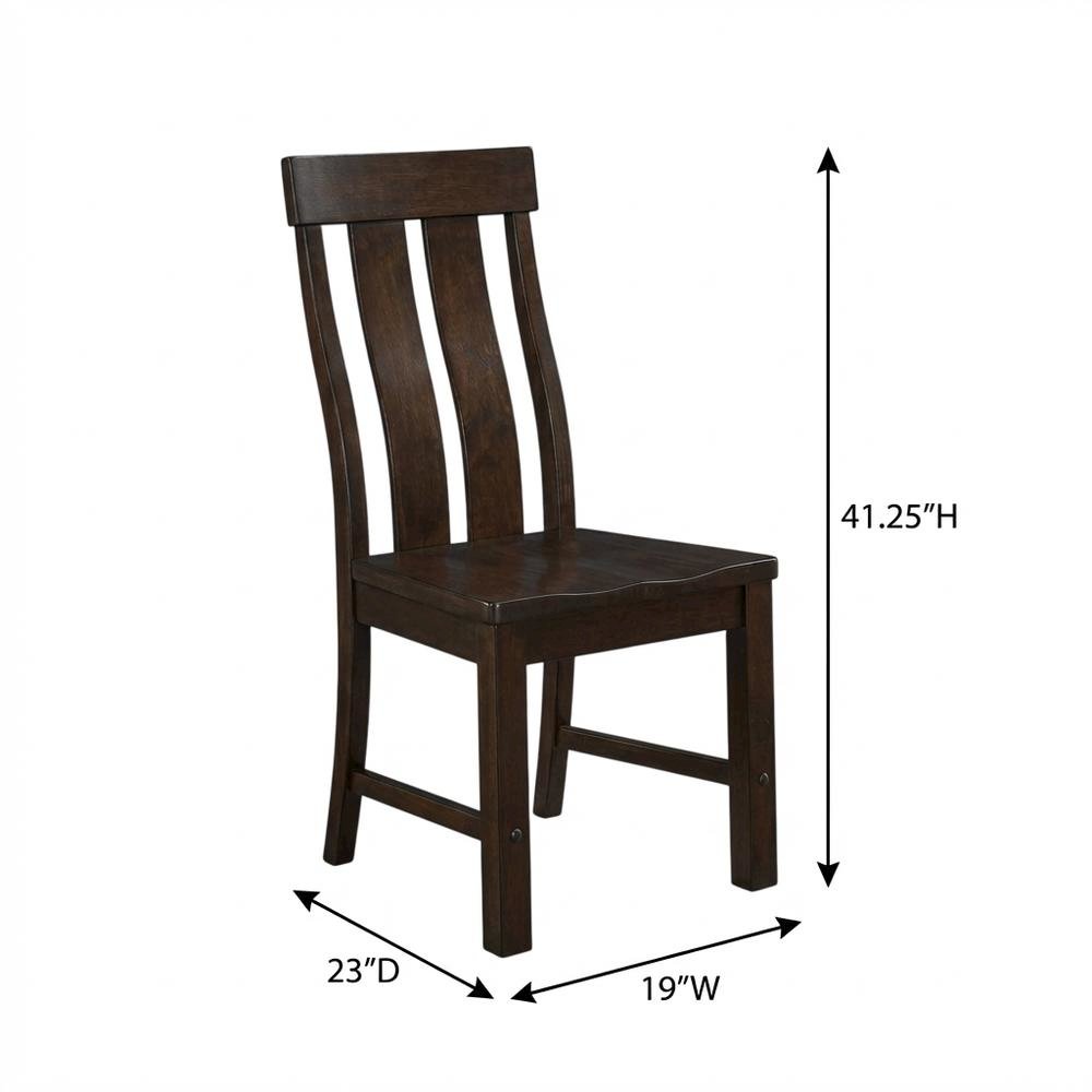 Slatback dining chairs with solid rubberwood construction, set of 2. Picture 7