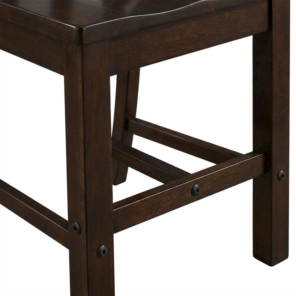 Slatback dining chairs with solid rubberwood construction, set of 2. Picture 6