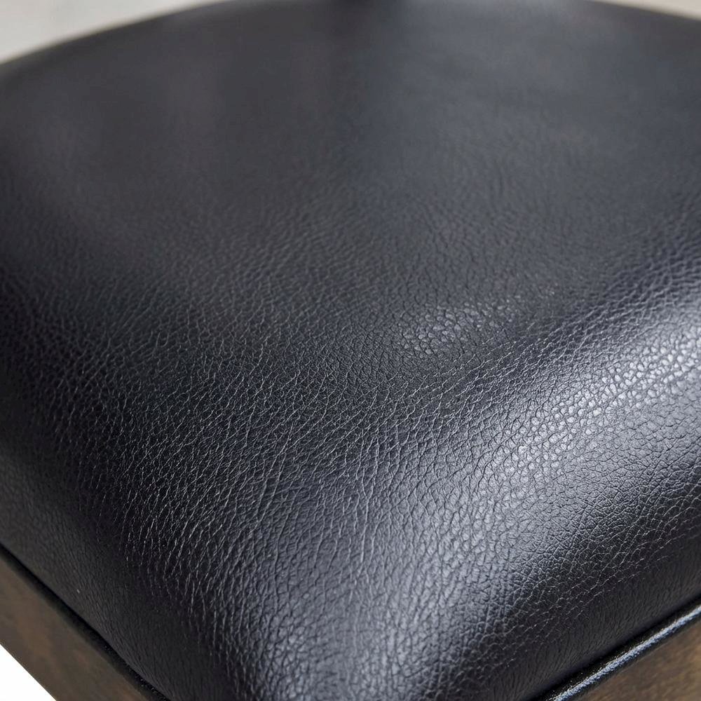 Rustic Whiskey Slatback Dining Chairs with Faux Leather Upholstery. Picture 6