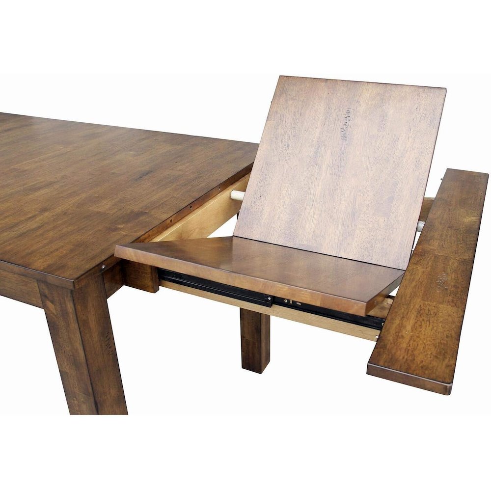 Rustic Whiskey Extendable Dining Table with Leaf, Rustic Dining Table. Picture 4