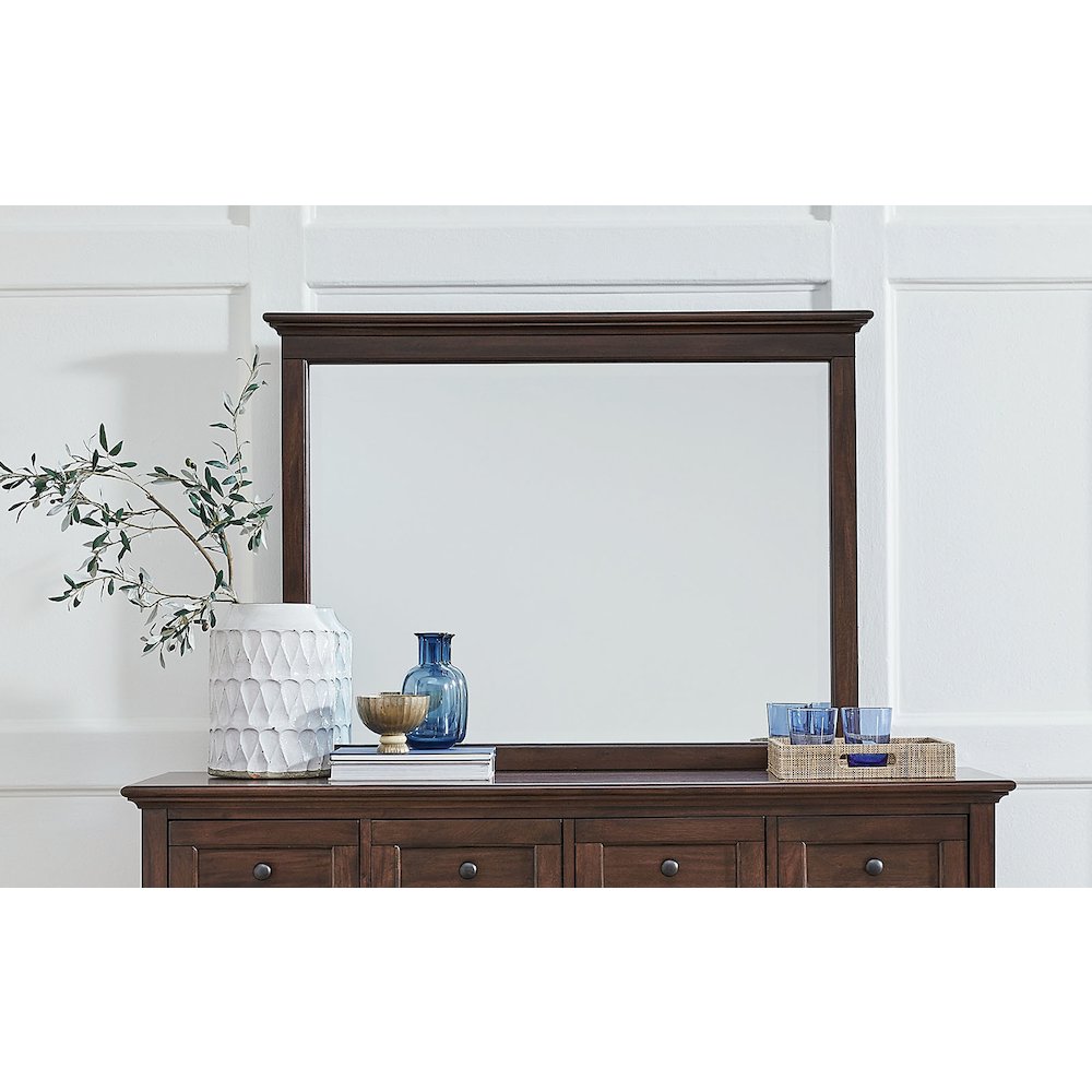 Westlake 10 Drawer Master Dresser & Mirror, Cherry Brown Finish. Picture 4