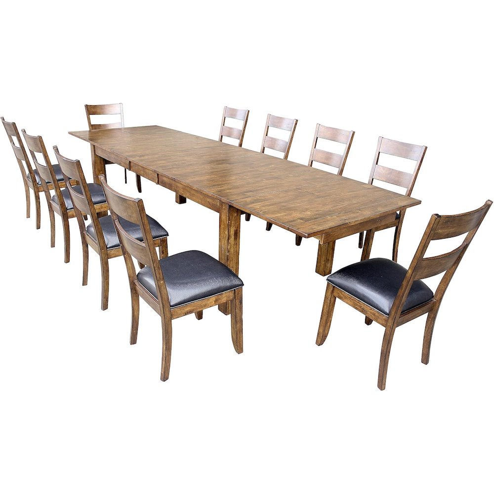 Rustic Whiskey Extendable Dining Table with Leaf, Rustic Dining Table. Picture 7