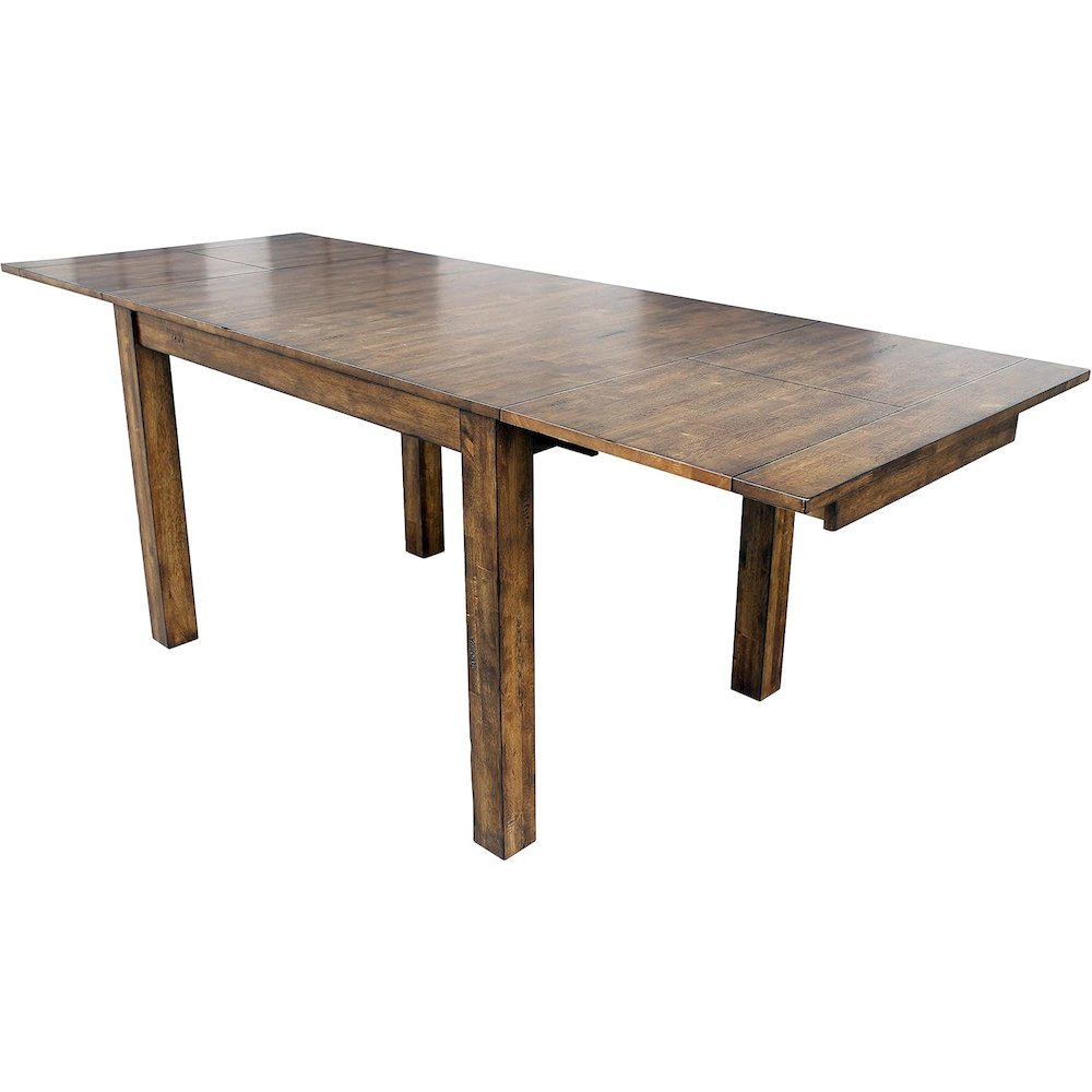 Rustic Whiskey Extendable Dining Table with Leaf, Rustic Dining Table. Picture 1