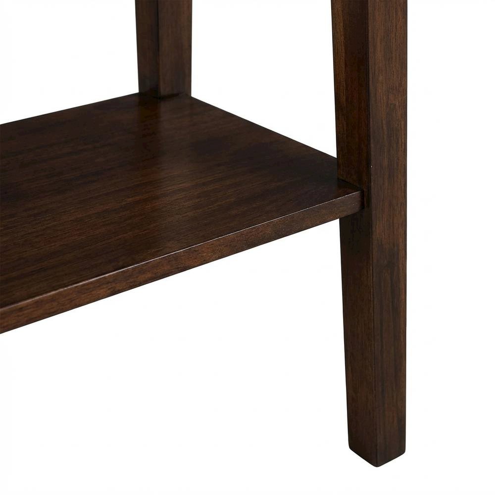 Cherry Brown Sofa Table with Shelf and Gunmetal Hardware in Solid Mahogany. Picture 6