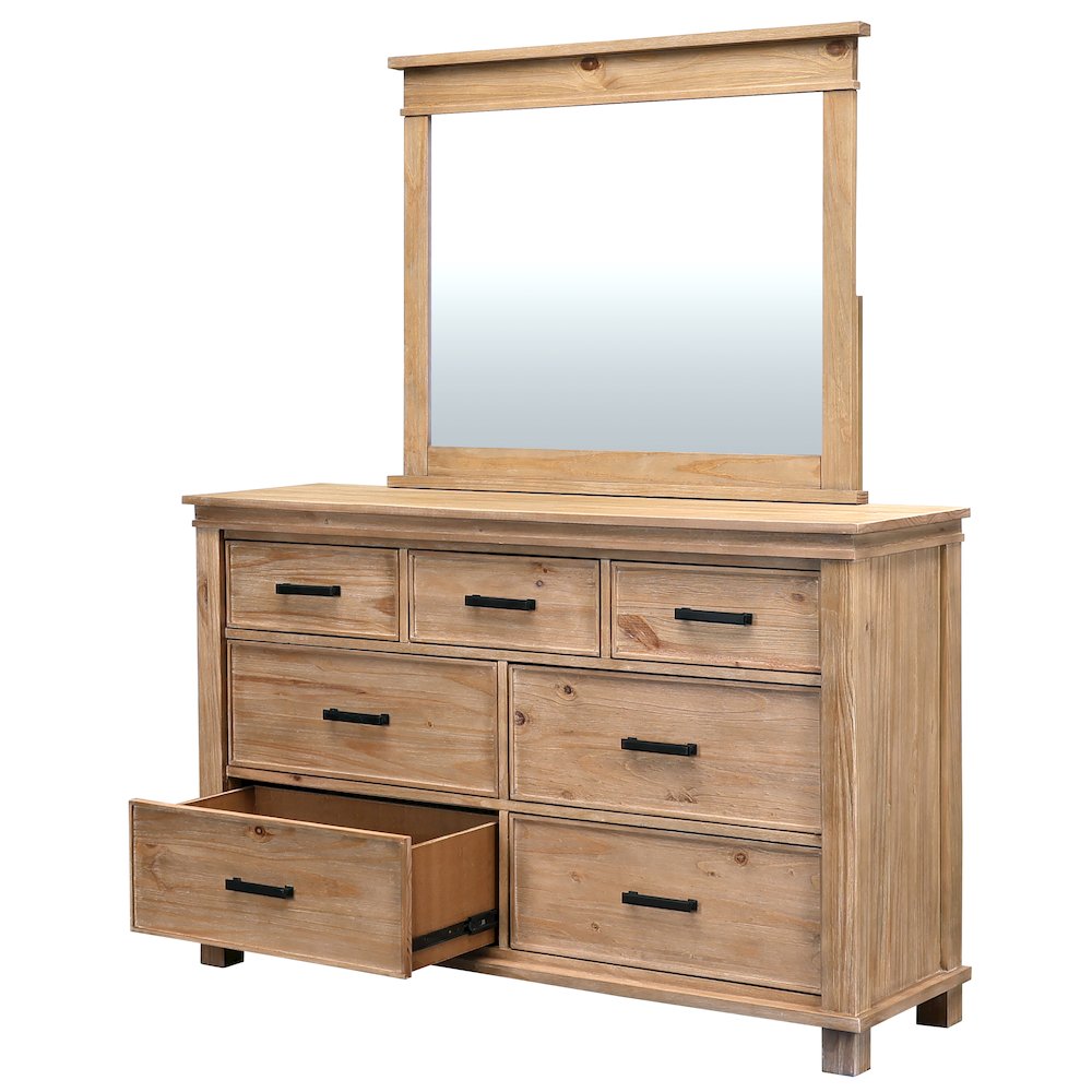 Glacier Point Dresser & Mirror, Golden Java Finish. Picture 6