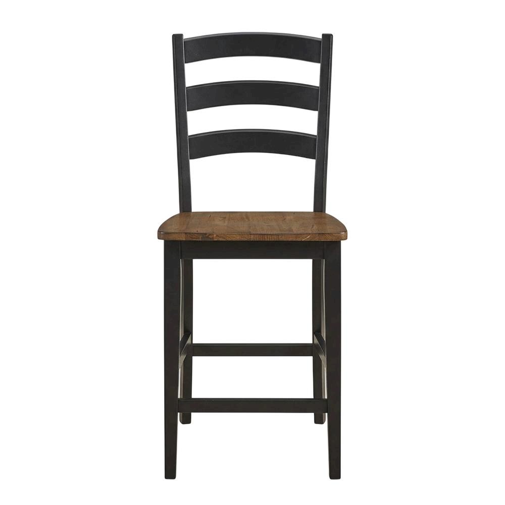 Two-Tone Counter Height Chairs Set of 2 with Solid Rubberwood Frame. Picture 4