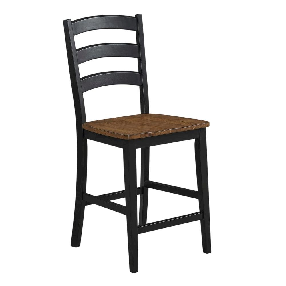 Two-Tone Counter Height Chairs Set of 2 with Solid Rubberwood Frame. Picture 5