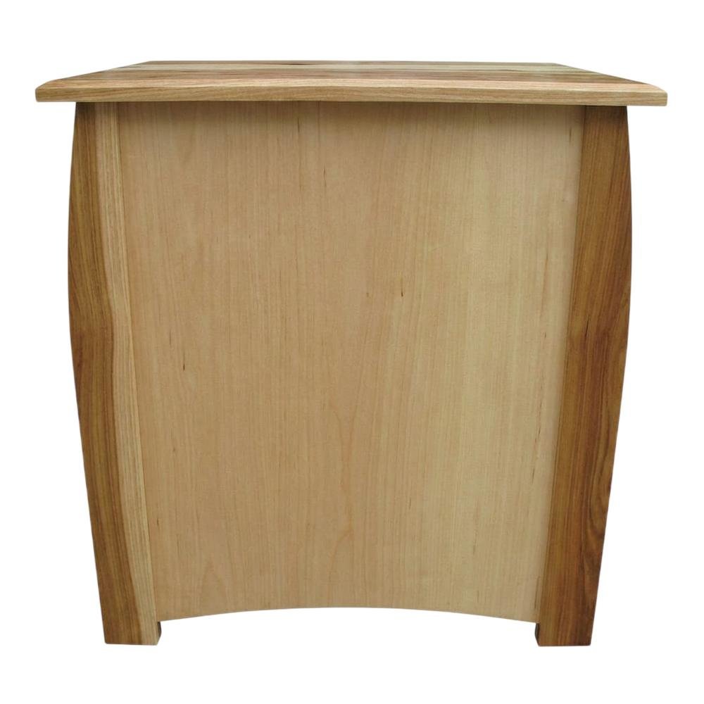 Natural Hickory Nightstand with Bronze Hardware and 3 Drawers. Picture 4