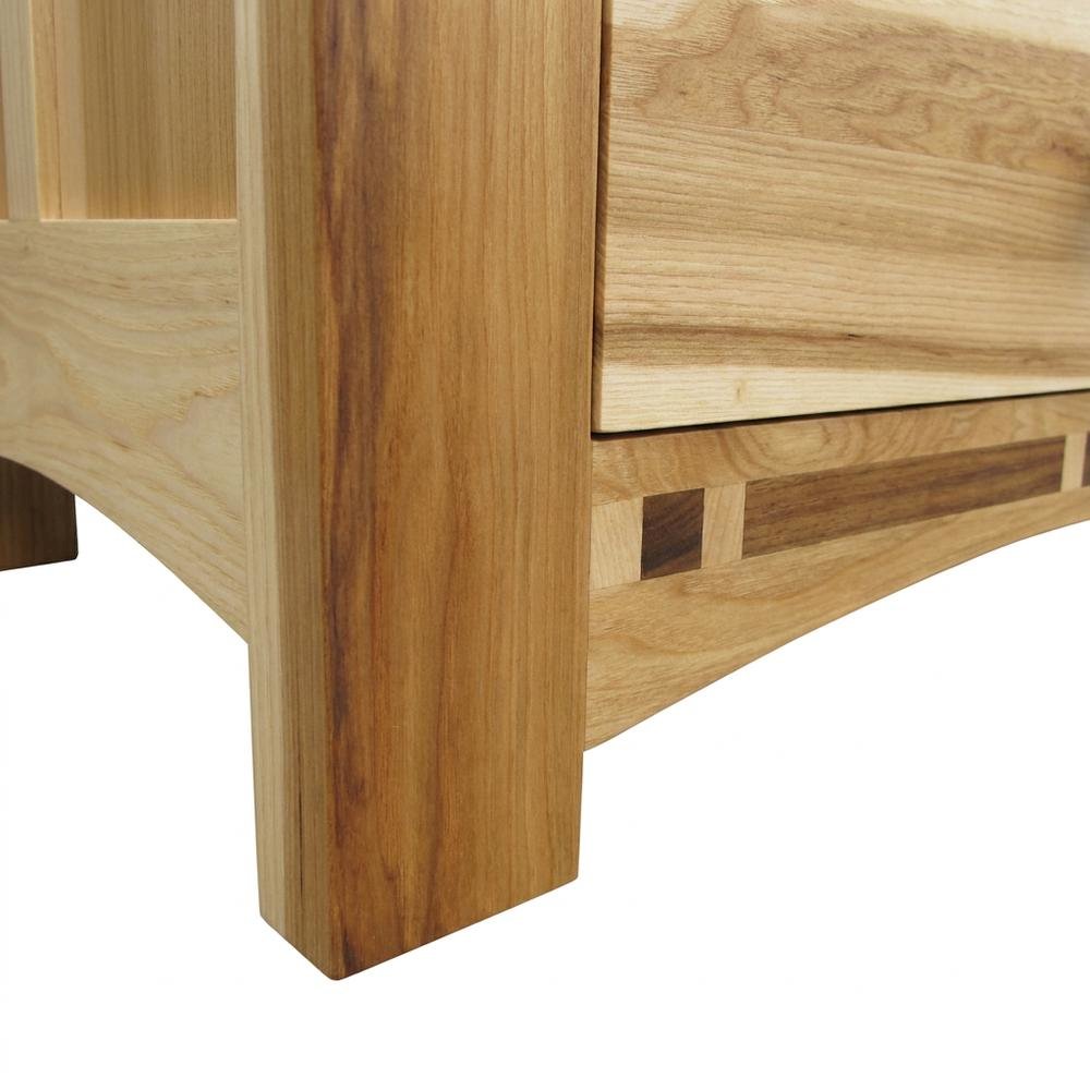 Natural Hickory Nightstand with Bronze Hardware and 3 Drawers. Picture 6