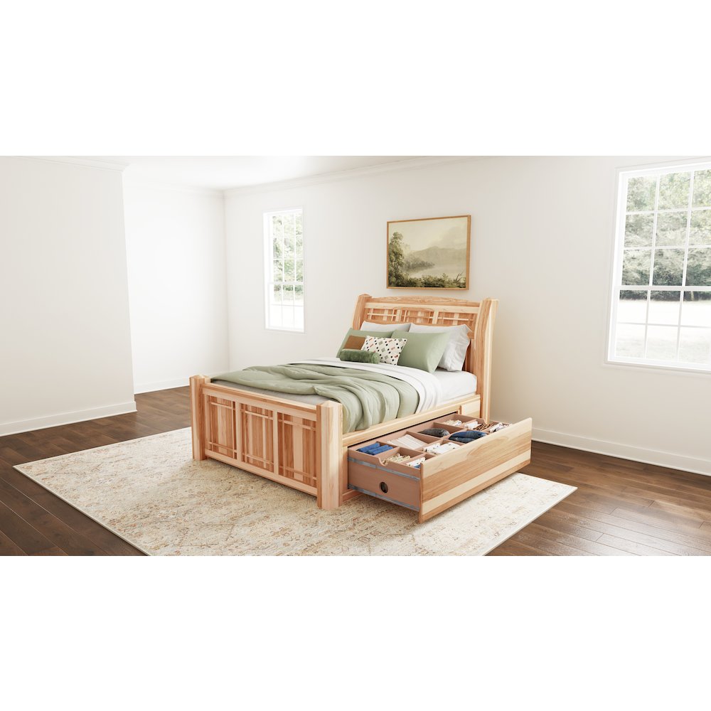 Amish Highlands Queen Storage Bed, Natural. Picture 7