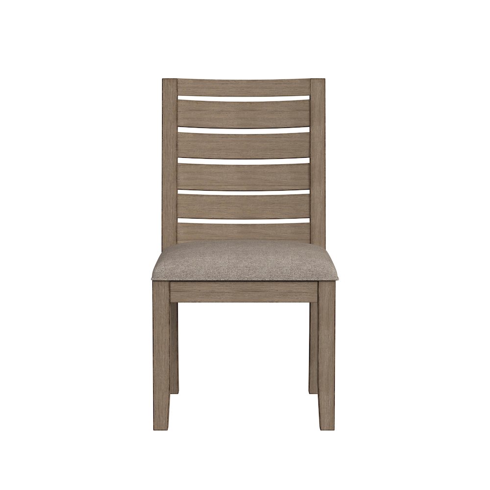 Anacortes Ladderback Side Chair with Upholstered Seating, Dark Taupe. Picture 2