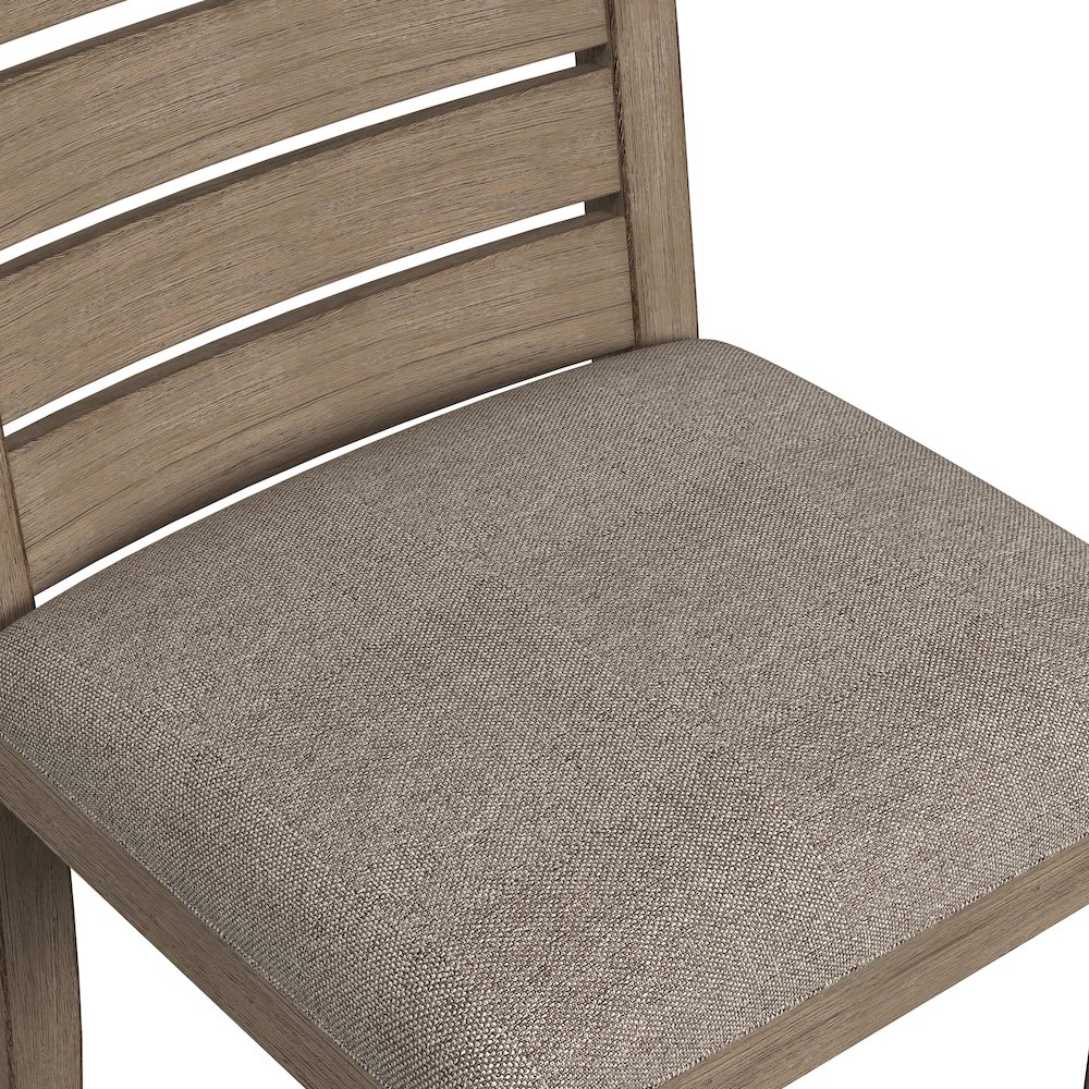 Anacortes Ladderback Side Chair with Upholstered Seating, Dark Taupe. Picture 4