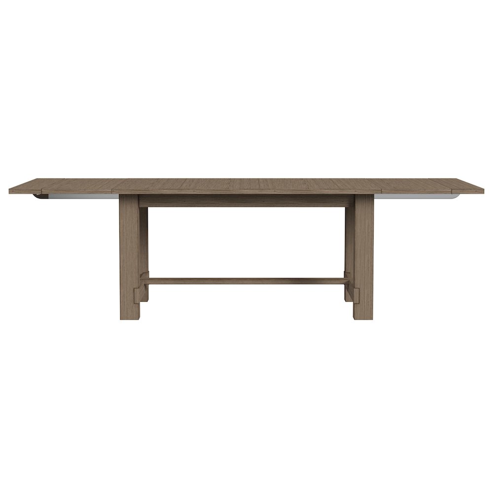 Anacortes 74" - 106" Trestle Table with (2) 16" Leaves, Dark Taupe. Picture 7