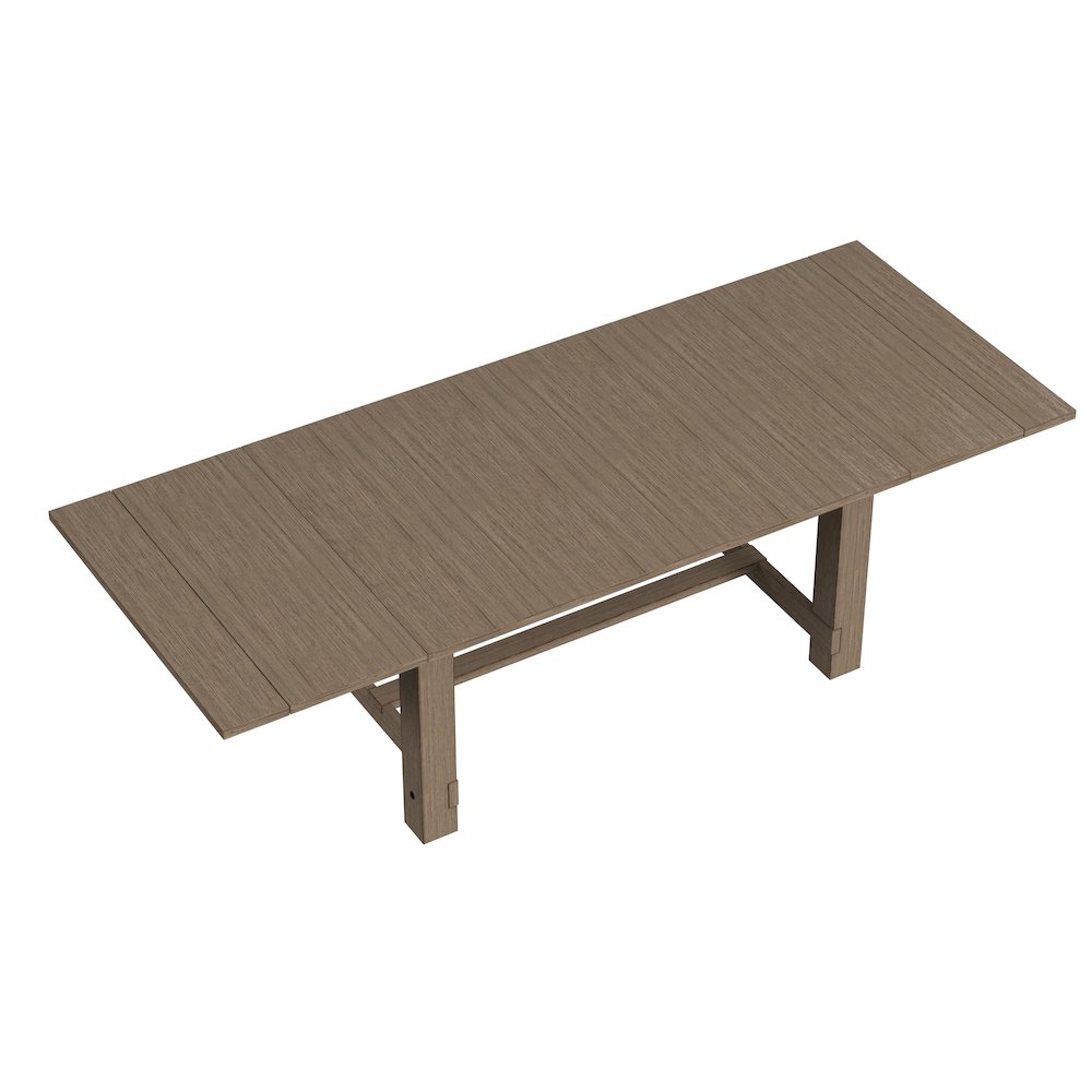 Anacortes 74" - 106" Trestle Table with (2) 16" Leaves, Dark Taupe. Picture 8