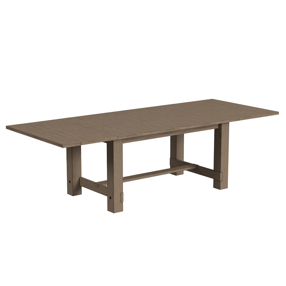 Anacortes 74" - 106" Trestle Table with (2) 16" Leaves, Dark Taupe. Picture 6
