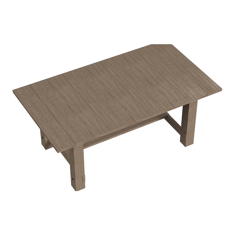 Anacortes 74" - 106" Trestle Table with (2) 16" Leaves, Dark Taupe. Picture 9