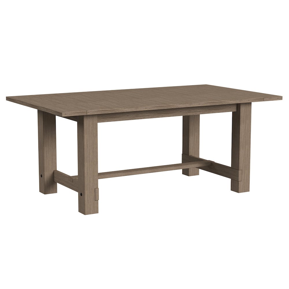 Anacortes 74" - 106" Trestle Table with (2) 16" Leaves, Dark Taupe. Picture 1