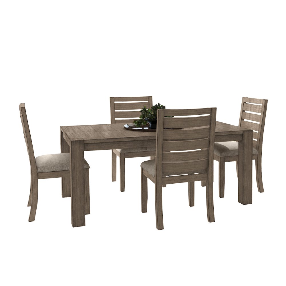 Anacortes 70" - 90" Leg Table with (1) 20" Self Storing Leaf, Dark Taupe. Picture 5