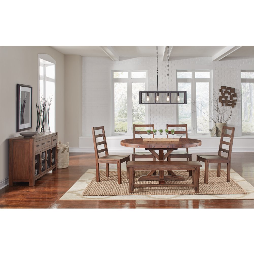 Anacortes Side Chair with Wood Seating, Salvaged Mahogany. Picture 5