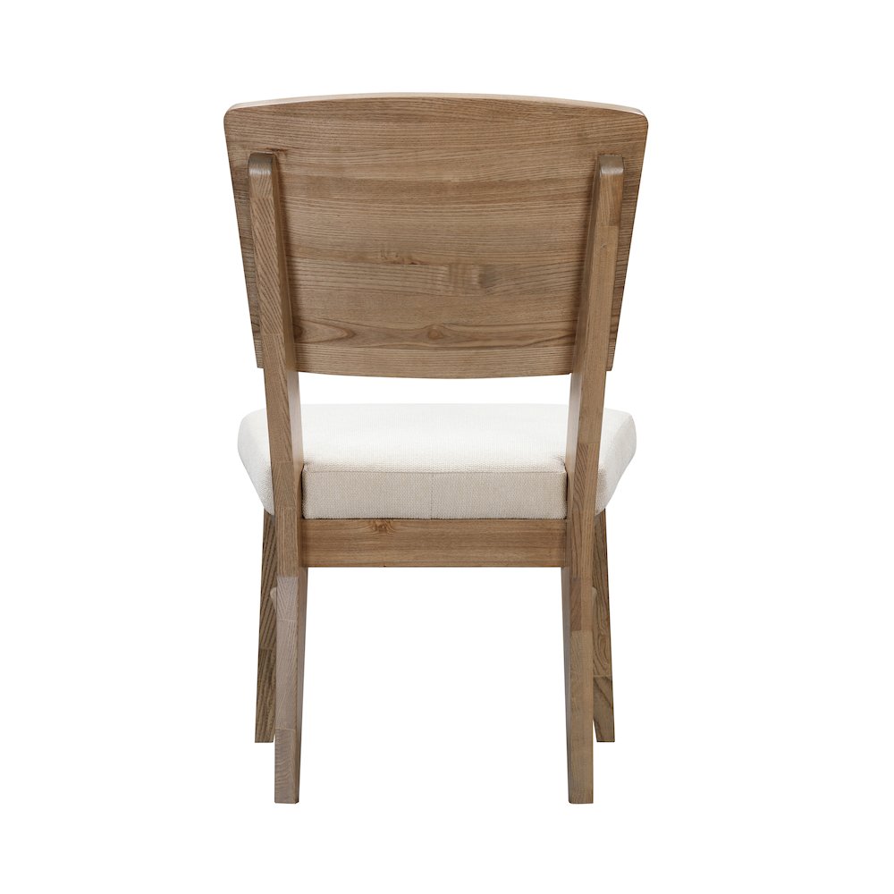Barbossa Panel Back Side Chair with Upholstered Seating, Dark Caramel. Picture 2