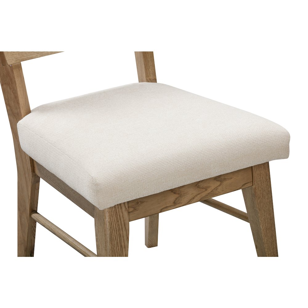 Barbossa Panel Back Side Chair with Upholstered Seating, Dark Caramel. Picture 6