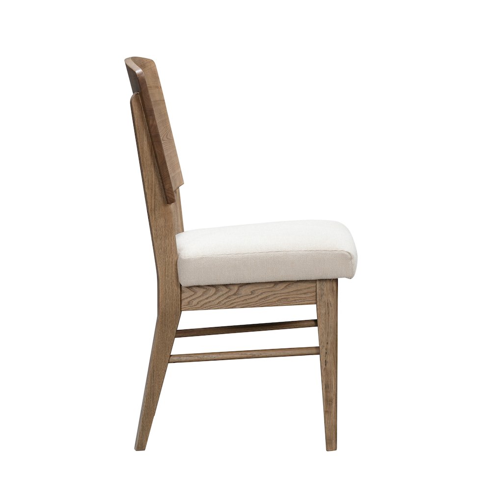Barbossa Panel Back Side Chair with Upholstered Seating, Dark Caramel. Picture 3