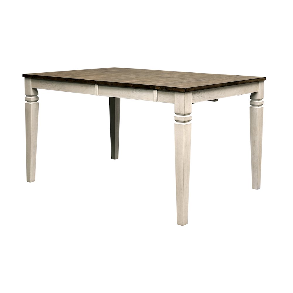 36"-54" Dinette Leg Table with (1) 18" Butterfly Leaf, Smokey White & Peppercorn. Picture 5