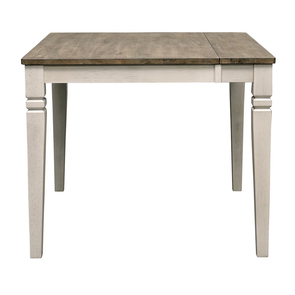 36"-54" Dinette Leg Table with (1) 18" Butterfly Leaf, Smokey White & Peppercorn. Picture 1