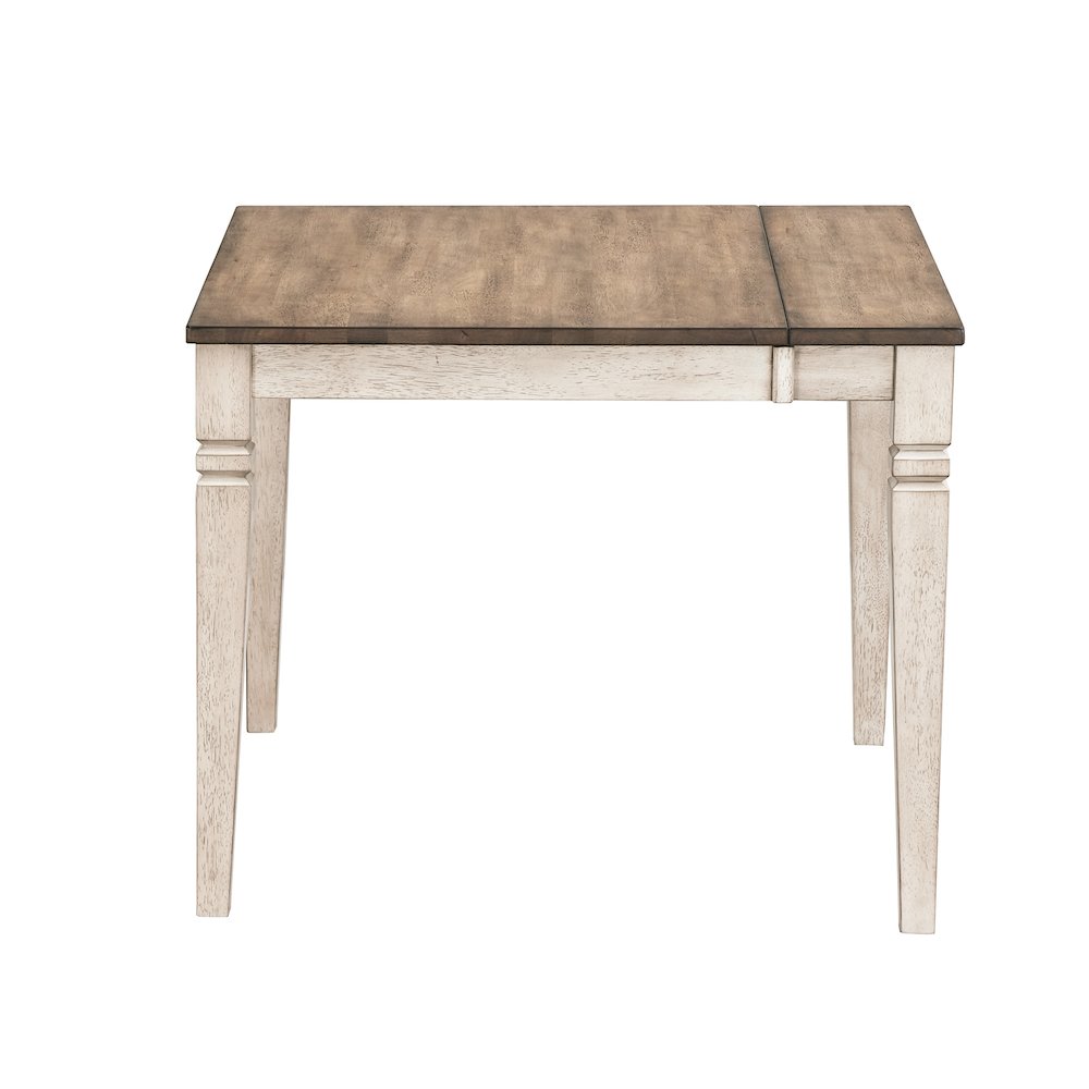 36"-54" Dinette Leg Table with (1) 18" Butterfly Leaf, Smokey White & Peppercorn. Picture 6