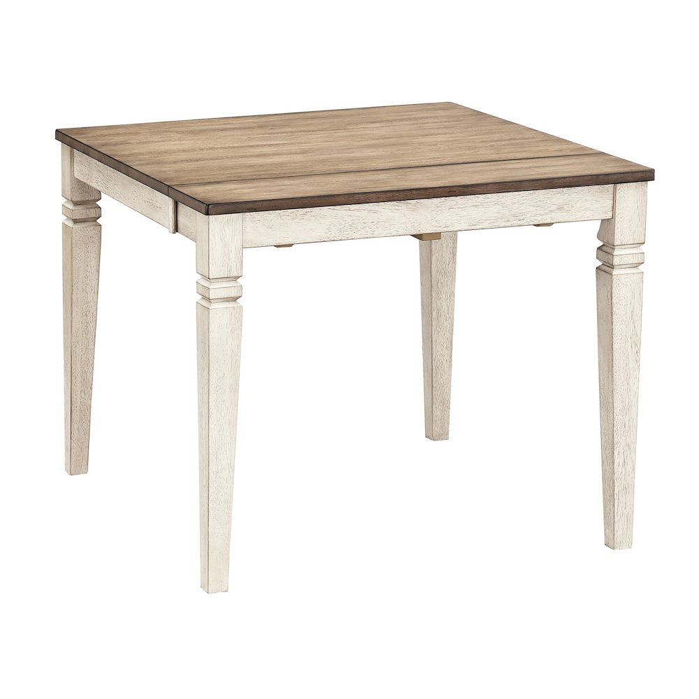 36"-54" Dinette Leg Table with (1) 18" Butterfly Leaf, Smokey White & Peppercorn. Picture 7