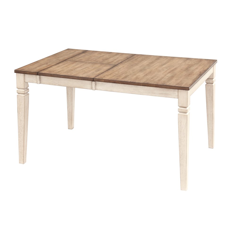 36"-54" Dinette Leg Table with (1) 18" Butterfly Leaf, Smokey White & Peppercorn. Picture 8