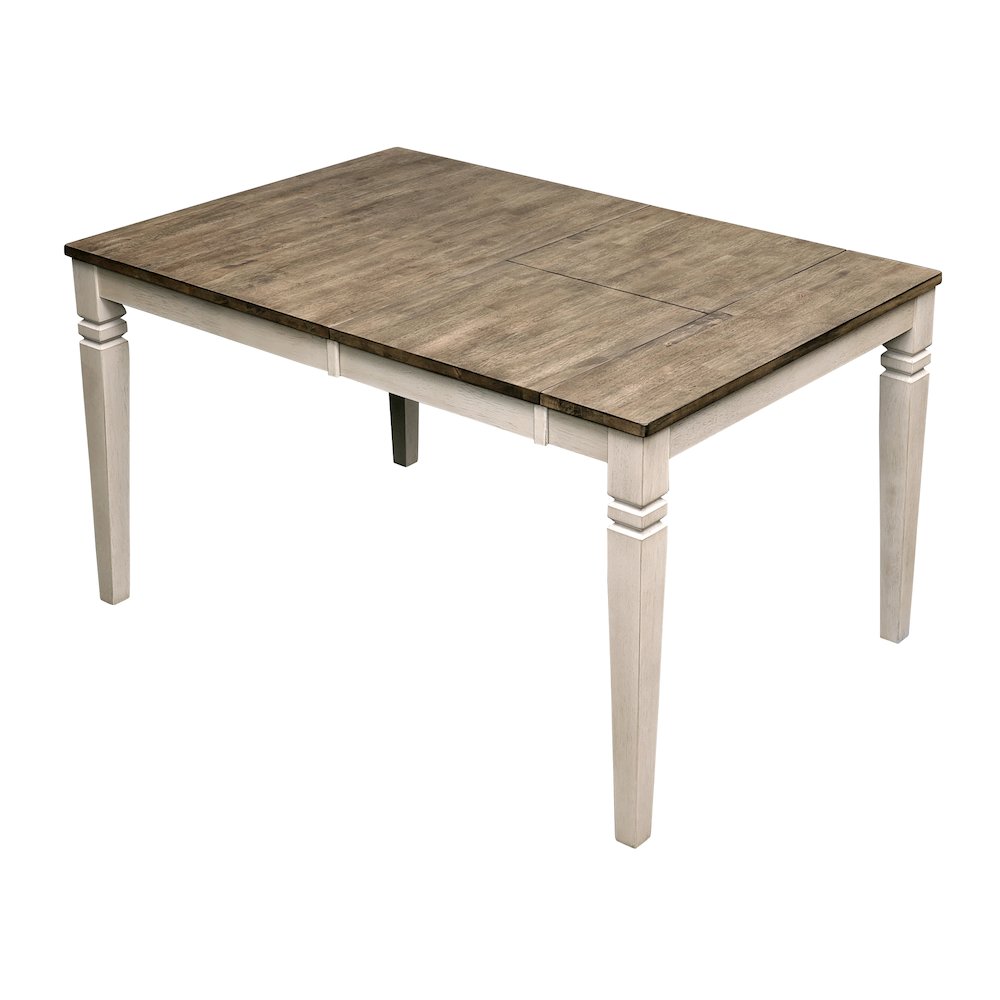 36"-54" Dinette Leg Table with (1) 18" Butterfly Leaf, Smokey White & Peppercorn. Picture 3